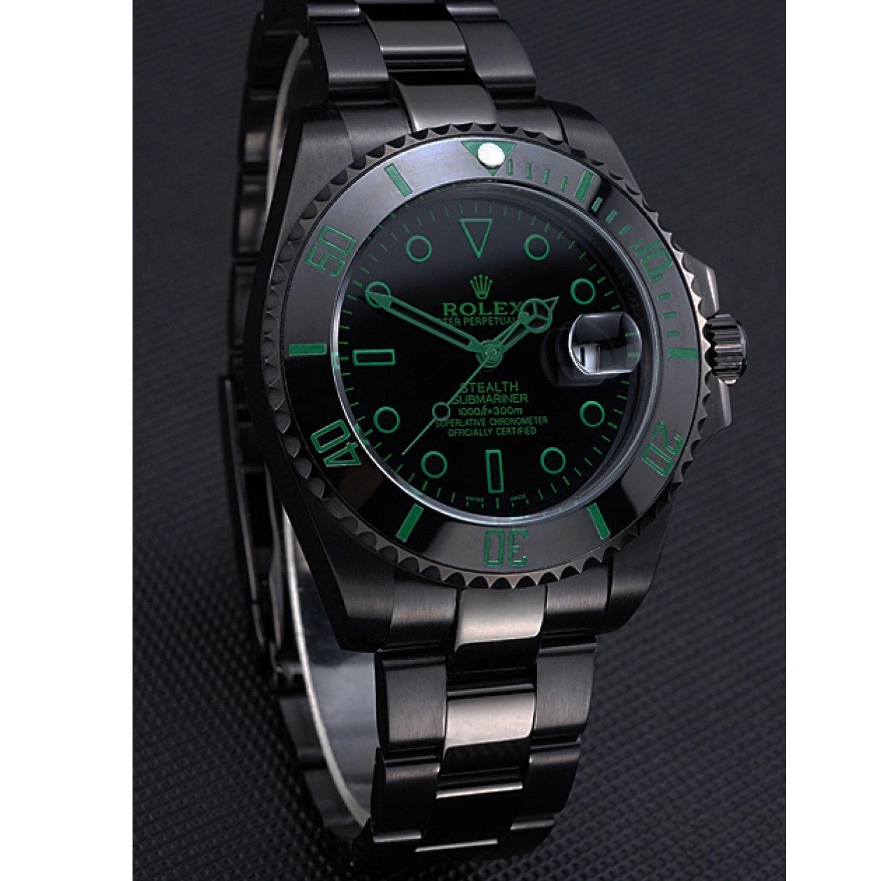 AAA replica watch 622007 Submariner Black Ceramic Stealth Rolex 0825